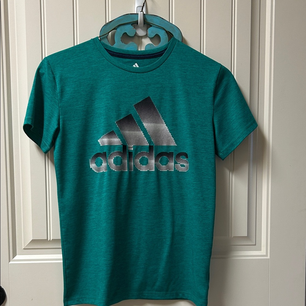 adidas Teal Graphic Logo Performance Tee